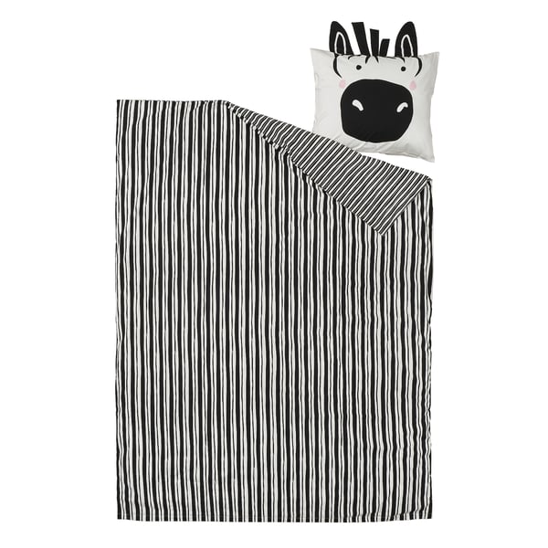 Juego de edredón y almohada con temática de cebra