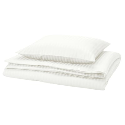 NATTJASMIN Funda nórdica con funda de almohada, blanco, 150x200/50x60 cm