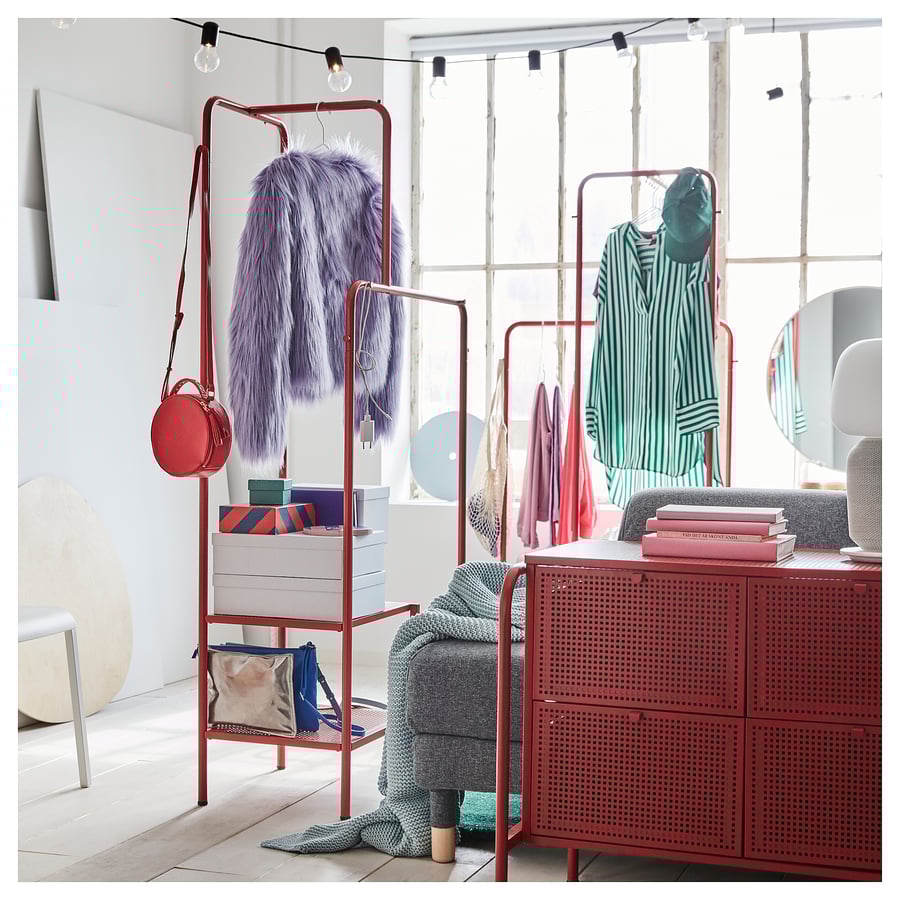 NIKKEBY Burro para ropa, rojo, 80x170 cm - IKEA