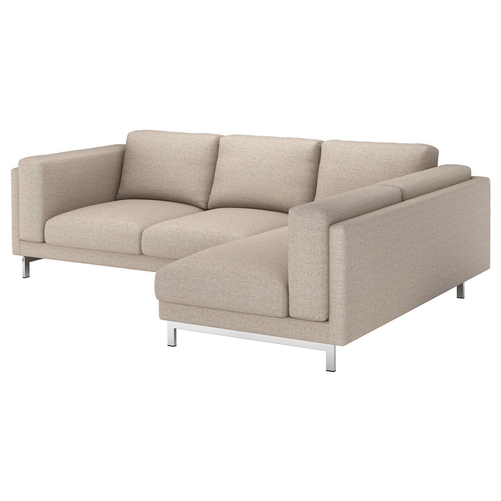 NOCKEBY Funda para sofá de 3 plazas, Lejde beige oscuro/con