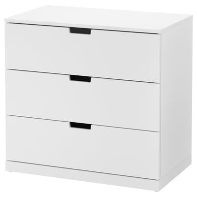 NORDLI Cómoda de 3 cajones, blanco, 80x76 cm