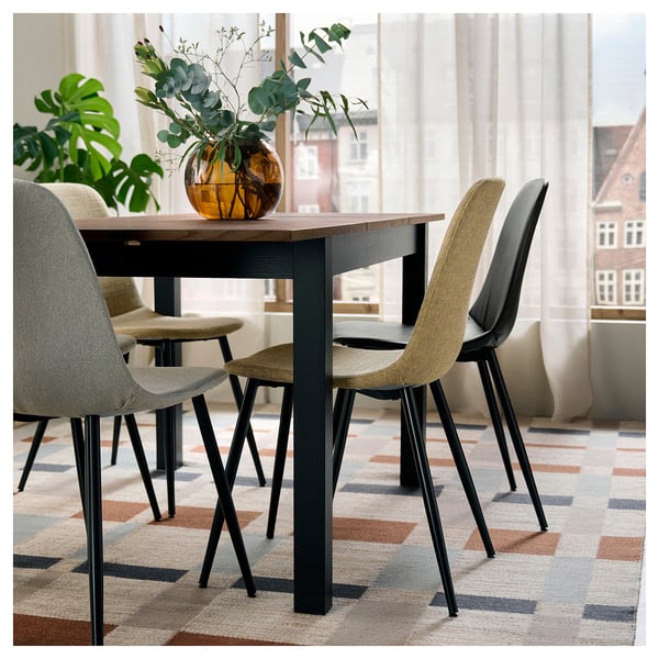 NORDMANSSKÄR Silla, negro/Letafors beige dorado