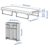 Ilustración con medidas del producto: NORRUDDEN.