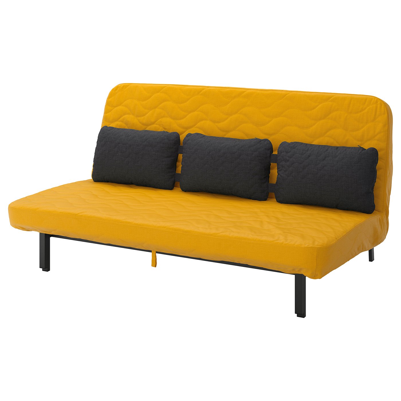 nyhamn sofa cama con 3 cojines con colchon de muelles skiftebo amarillo