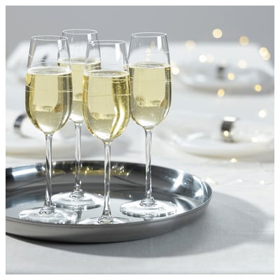 OLIVDUVA Copa de cava, vidrio incoloro/forma de espiral, 22 cl