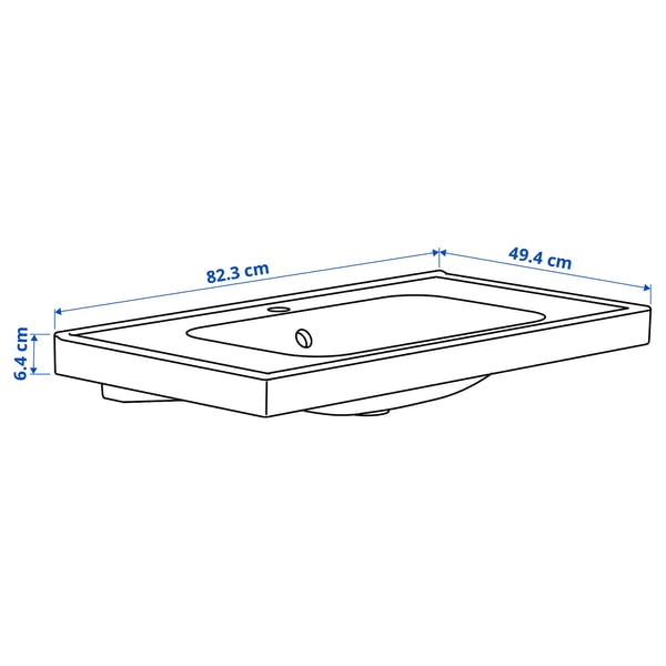 ORRSJÖN lavabo con sifón, blanco, 82x49 cm - IKEA