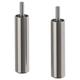 Dos patas ÖSARP de metal niquelado. Son cilíndricos y están diseñados para soluciones de almacenamiento de estilo moderno.