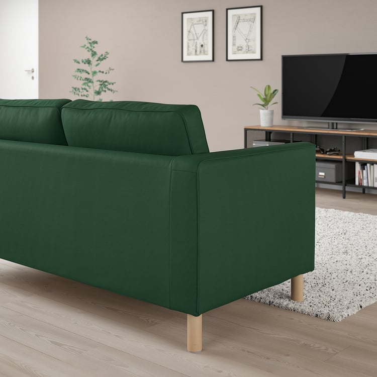 PÄRUP Sofá 3 plazas con chaiselongue, Vissle verde oscuro IKEA
