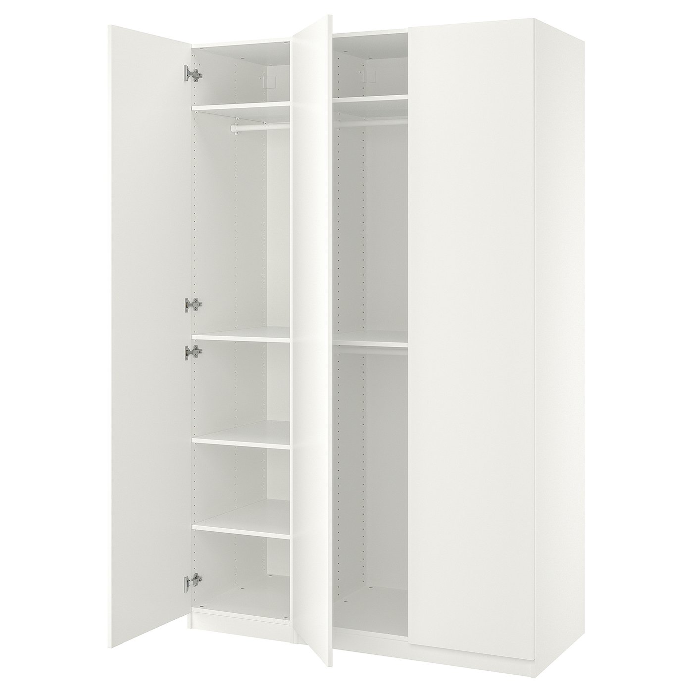 PAX / FORSAND combinación armario, blanco/blanco, 150x60x236 cm - IKEA