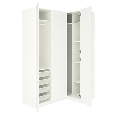 PAX / GULLABERG Armario esquinero, blanco/blanco, 161/111x236 cm