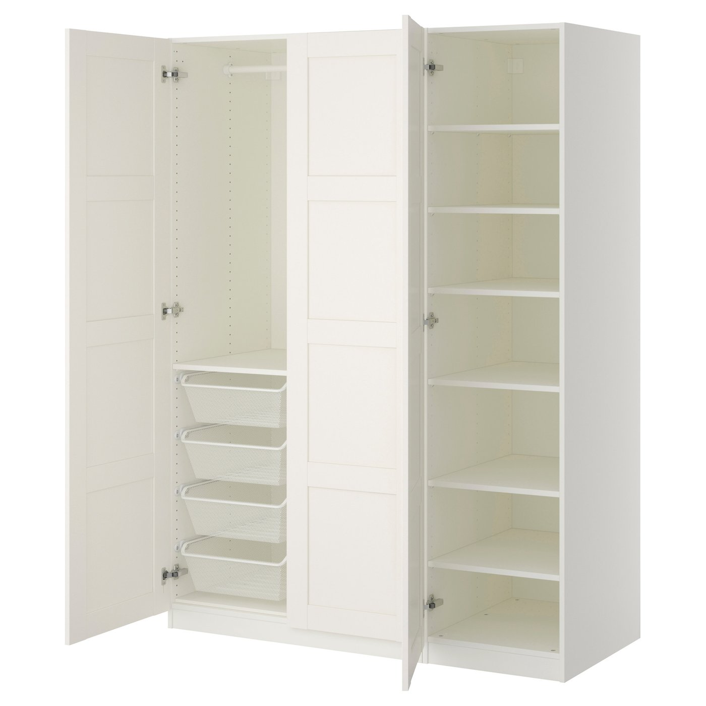 PAX Armario, blanco, Bergsbo blanco, 150x60x201 cm IKEA