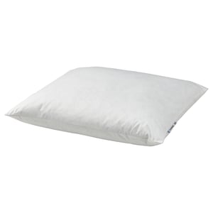 Almohada blanca, de forma cuadrada, de algodón suave, rellena de plumas, cómoda para los que duermen boca abajo.