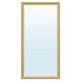 PINGSTSYREN espejo, oro, rectangular, marco de pino, decoración de pared.