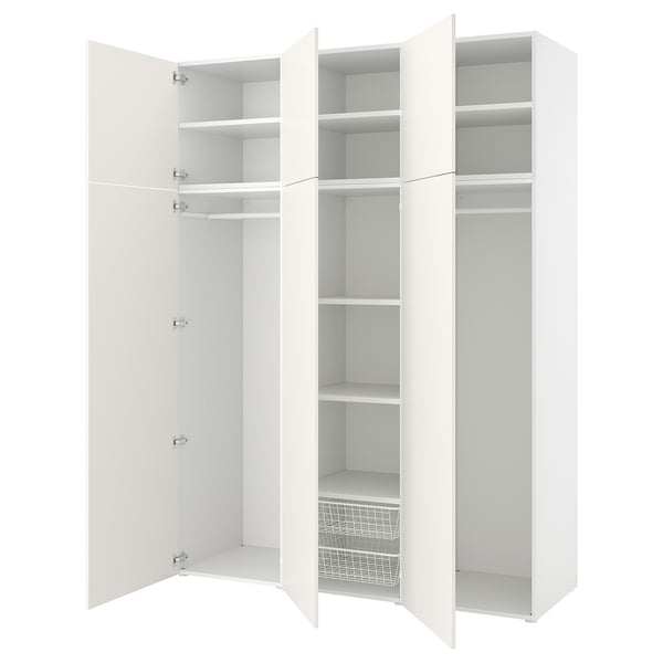 PLATSA Armario 6 puertas, blanco/Fonnes 180x57x241 cm - IKEA