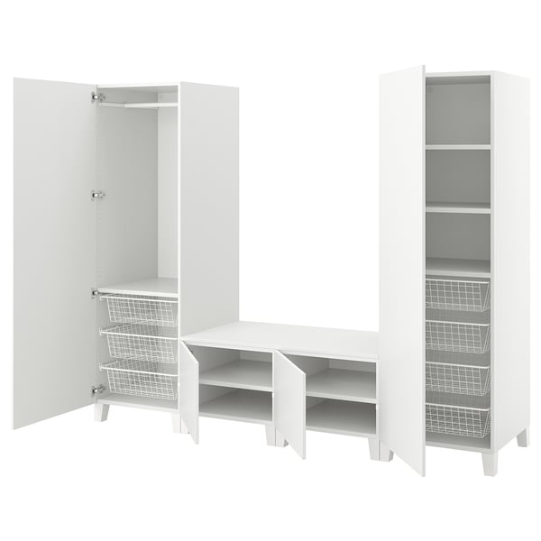 PLATSA Armario con puertas, blanco/Fonnes blanco, 240x57x191 cm -