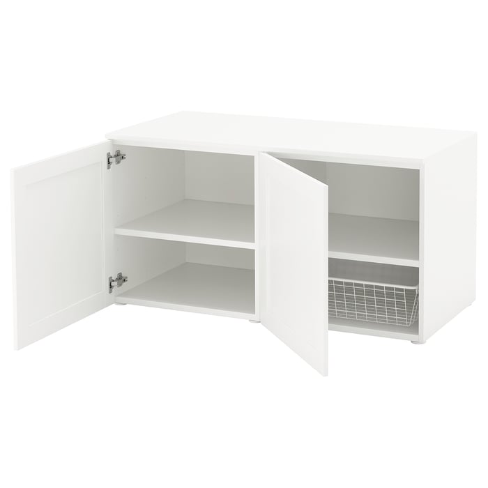 PLATSA banco con cajón, blanco/Sannidal blanco, 120x57x63 cm IKEA