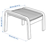 Ilustración con medidas del producto: POÄNG.