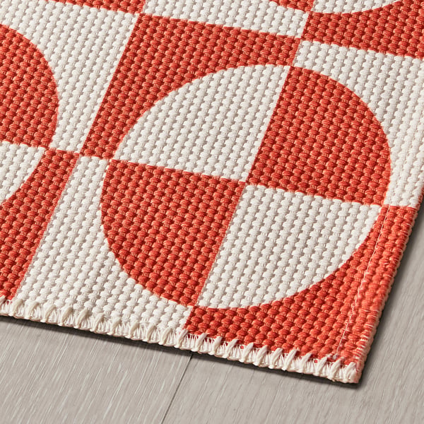 PUBLIKVÄRD Alfombra, naranja/con círculos, 80x150 cm
