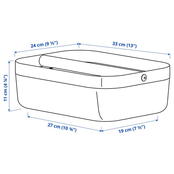 RISATORP Cesta con compartimentos, blanco, 33x24x11 cm