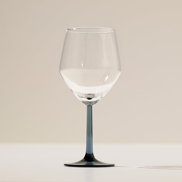 RÖDRÄKA Copa de vino, azul grisáceo/vidrio incoloro, 50 cl