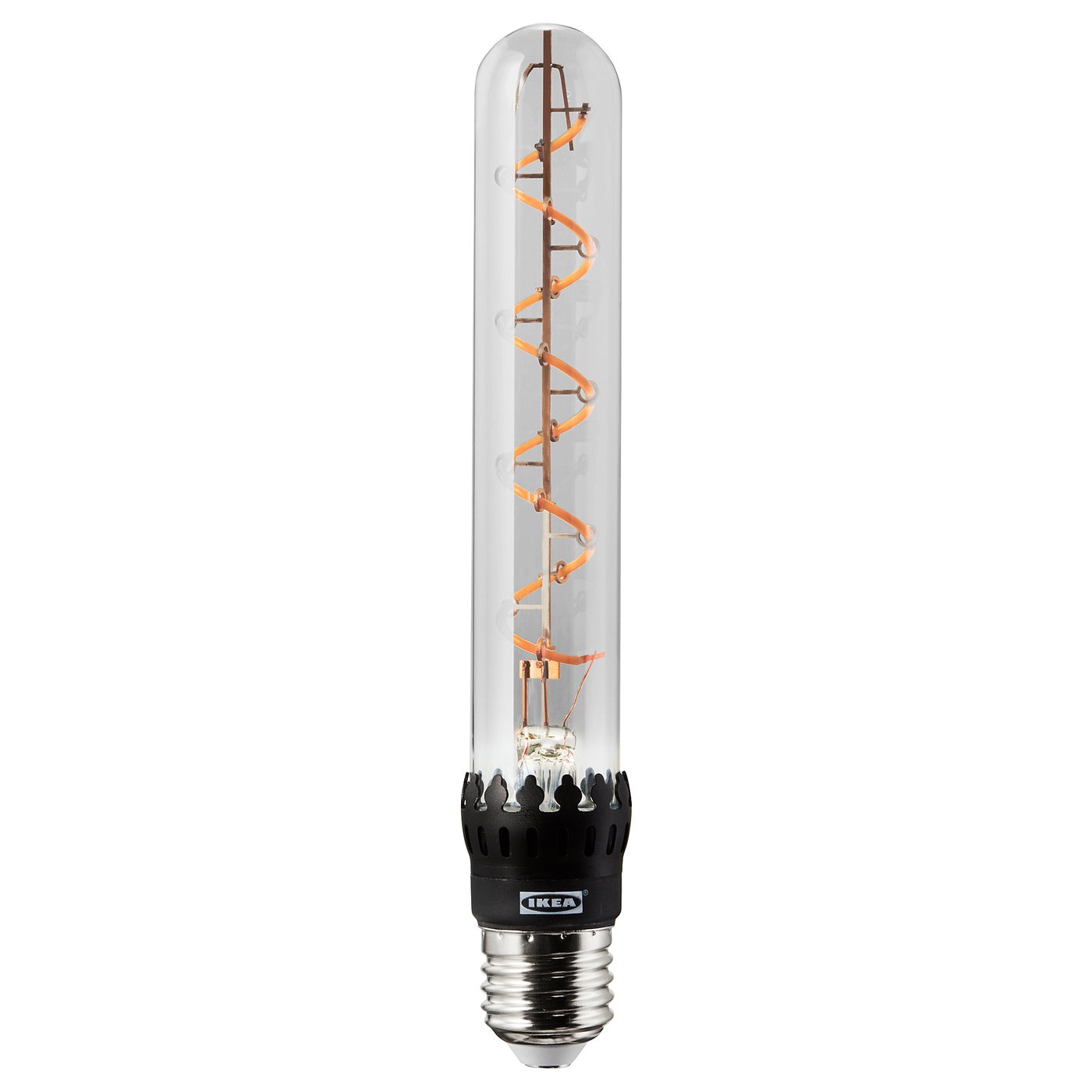 rollsbo bombilla led e27 200 lumenes regulacion intensidad luminosa forma de tubo vidrio gris 34 mm