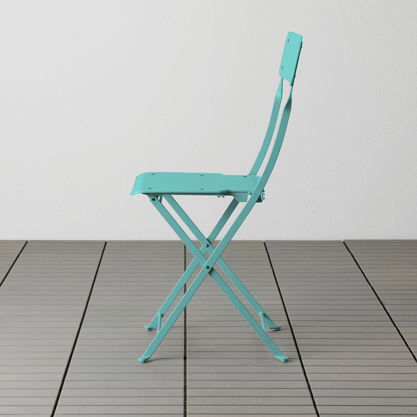 SALTHOLMEN Silla jardín, plegable/turquesa - IKEA