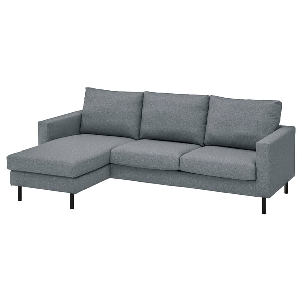 SALTSJÖBADEN Sofá 3 plazas con chaiselongue, Gunnared gris