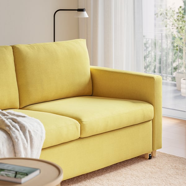 SALTSJÖBADEN Sofá cama de 2 plazas, Fridtuna amarillo