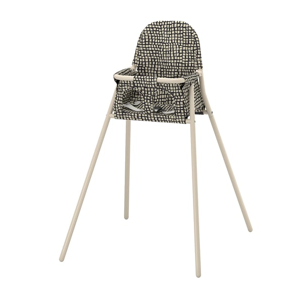 SANDKATT Trona con bandeja, beige/antracita