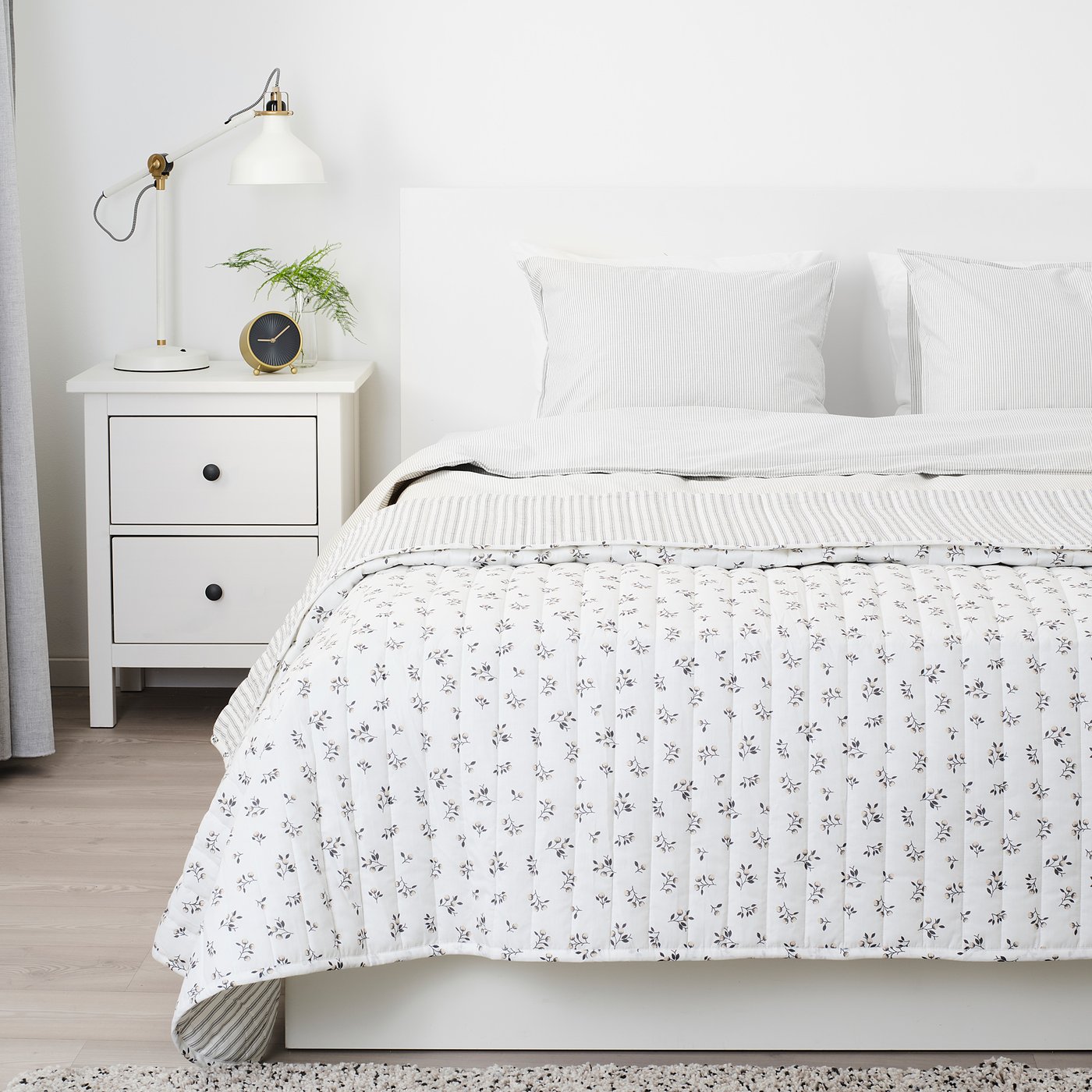 Sandlupin Colcha Blanco Gris 260x250 Cm Ikea