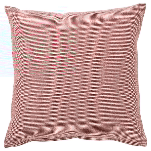 Cojín de algodón SANDTRAV rojo/blanco, cuadrado con cremallera, texturizado.