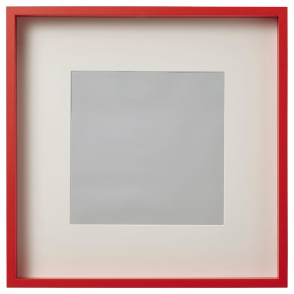 Marco rojo SANNAHED, cuadrado con gris mate, vacío, diseño moderno.