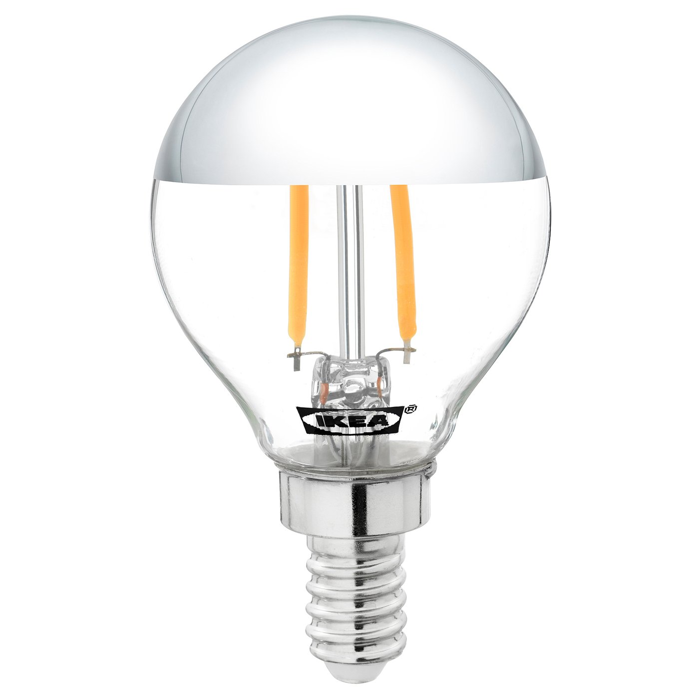 sillbo bombilla led e14 140 lumenes forma de globo plateado efecto espejo 45 mm