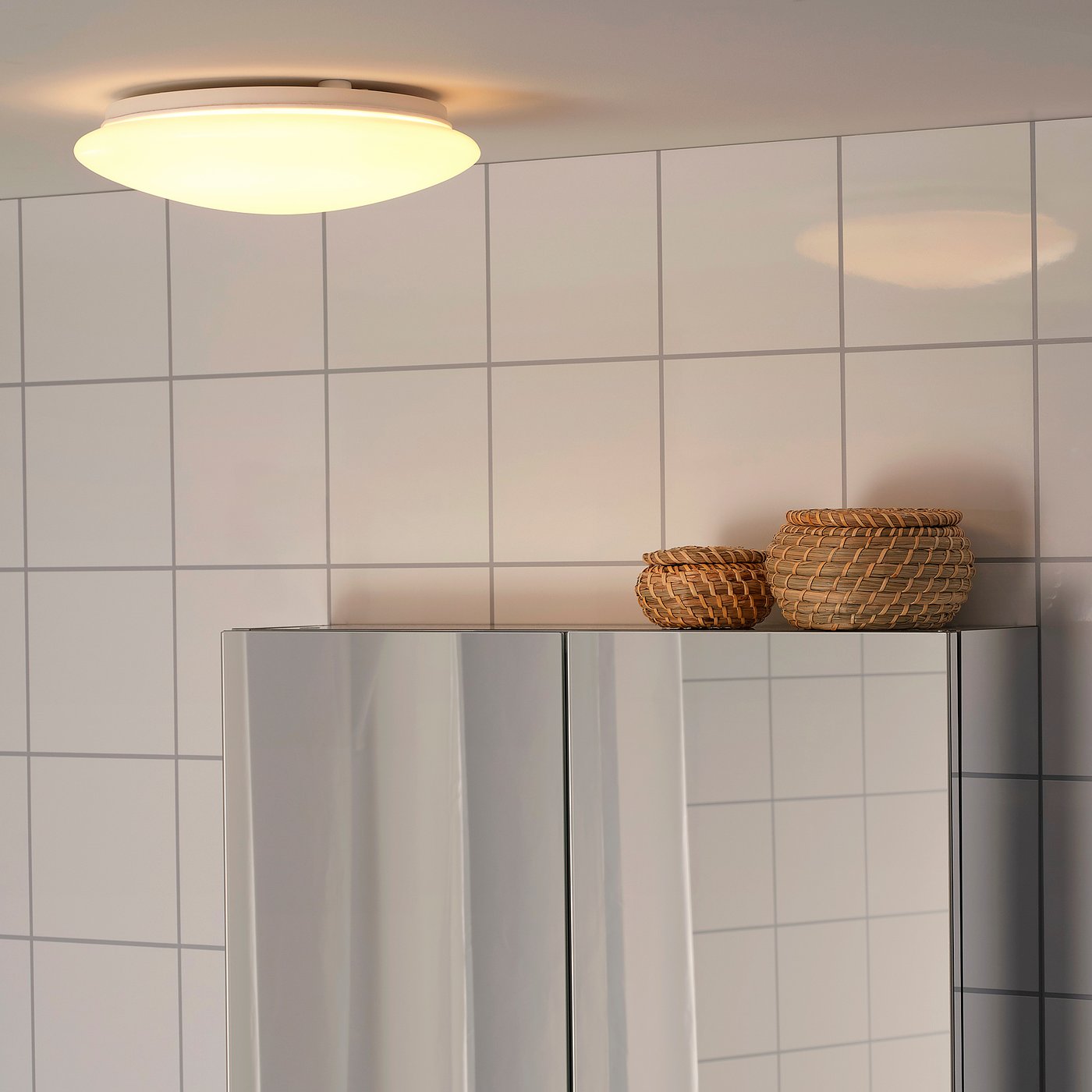 sjogang led lampara techo pared blanco 25 cm