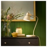 SJÖMAKT Lámpara de escritorio, beige/fresno