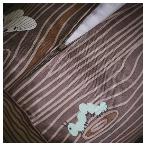 SKOGSDUVA Cojín, cilíndrico/marrón, 80 cm