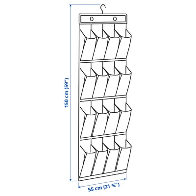 SKUBB Zapatero colgante 16 compart, blanco - IKEA