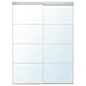 Opción: SKYTTA: puerta de armario moderna, blanca, con panel de vidrio con marco de aluminio y mecanismo deslizante.