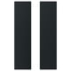 Dos altas puertas de almacenamiento rectangulares negras una al lado de la otra. Diseño simple y limpio con esquinas redondeadas suaves.