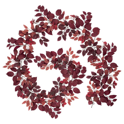 SMYCKA Guirnalda planta artificial, interior/exterior rojo, 4 m