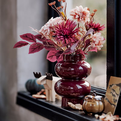 SMYCKA Ramo artificial, interior/exterior rosa, 40 cm