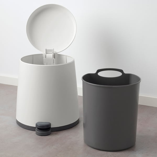 snapp cubo de basura pedal blanco 12 l ikea
