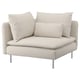 Opción: Un sillón SÖDERHAMN beige con cojines, con un diseño moderno y un asiento cómodo y profundo.