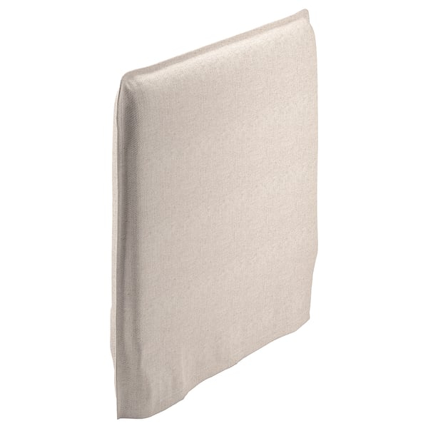 Funda de tapicería beige para silla, forma rectangular con tejido texturizado, diseño minimalista.