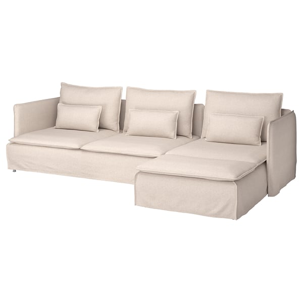 Sofá modular beige SÖDERHAMN de Ikea, en forma de L, suave y moderno.