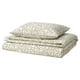 SORGMANTEL Funda nórdica con funda de almohada, blanco/verde, 200x220/50x60 cm