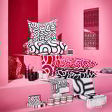 Manta de habitación rosa brillante, formas abstractas en blanco y negro, poliéster 100% reciclado, perfecto para la siesta, diseño de doble cara.