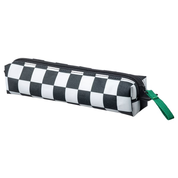 Estuche para lápices, a cuadros/negro blanco IKEA