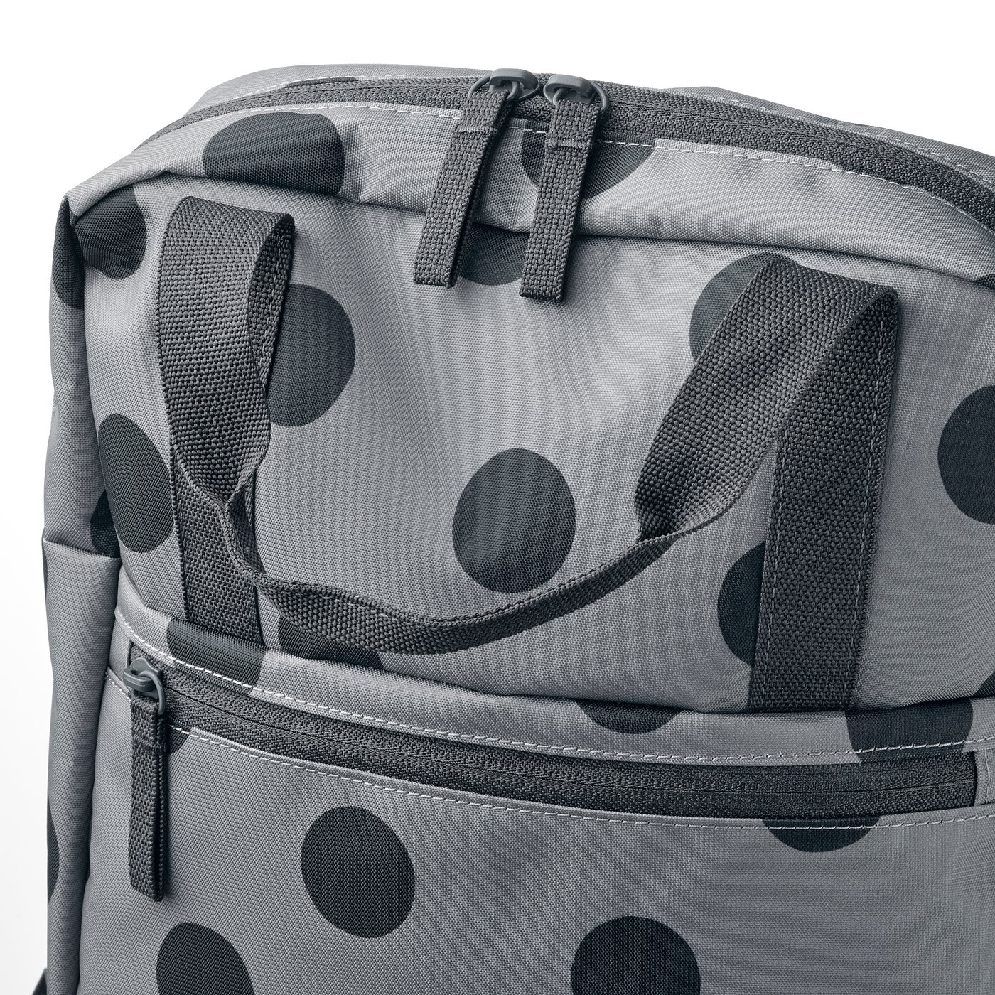 STARTTID Mochila, lunares/gris/gris oscuro, 27x9x38 cm/12 l - IKEA