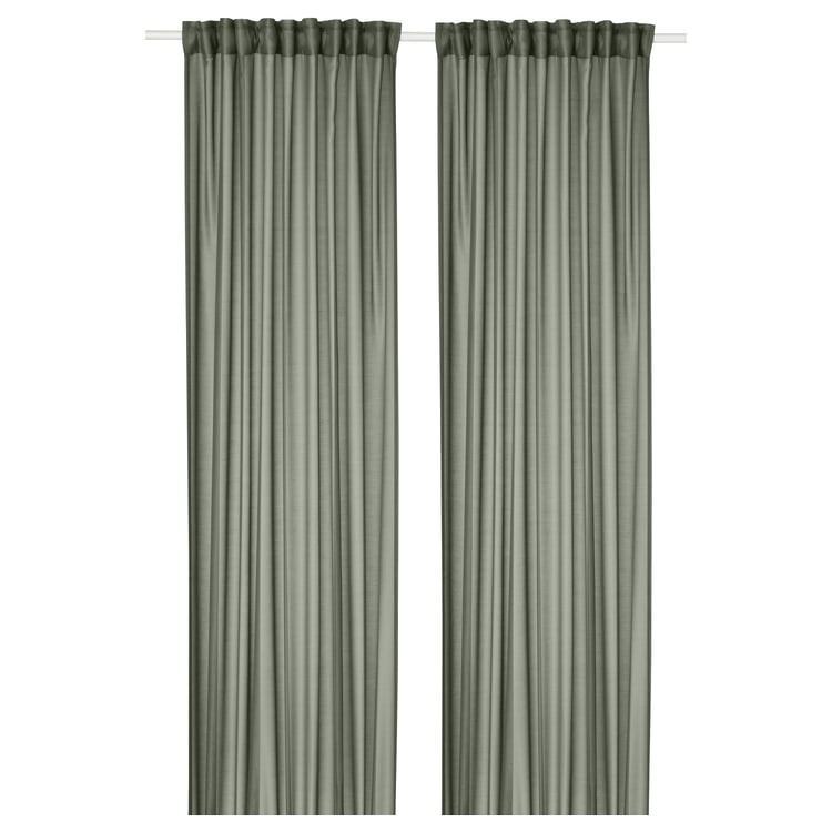 Juego De 4 Cortinas De Primavera Verde Y Blanco De 84 Pulgadas Para